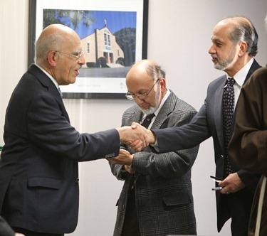 Religious leaders gather after effort on Question 2. Pilot photo/ Gregory L. Tracy