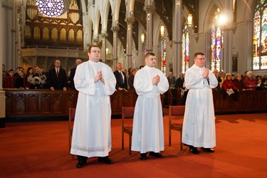 Ordination Mass of Transitional Deacons John A. Cassani, Gerald A. Souza and Christopher W. Wallace Jan. 19, 2013 at Boston's Cathedral of the Holy Cross. Pilot photo/ Christopher S. Pineo