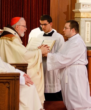 Ordination Mass of Transitional Deacons John A. Cassani, Gerald A. Souza and Christopher W. Wallace Jan. 19, 2013 at Boston's Cathedral of the Holy Cross. Pilot photo/ Christopher S. Pineo