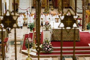 Cardinal Sean P. O’Malley celebrates Mass for pro-life leaders at the Franciscan Monastery in Washington D.C. Jan. 24, 2013. 
Pilot photo/ Gregory L. Tracy