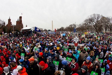 Cardinal O’Malley addresses the rally before the March for Life on the National Mall in Washington D.C. Jan. 25, 2013. 
Pilot photo/ Gregory L. Tracy