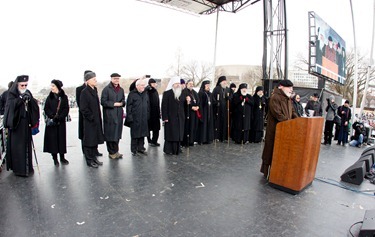 Cardinal O’Malley addresses the rally before the March for Life on the National Mall in Washington D.C. Jan. 25, 2013. 
Pilot photo/ Gregory L. Tracy