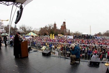 Cardinal O’Malley addresses the rally before the March for Life on the National Mall in Washington D.C. Jan. 25, 2013. 
Pilot photo/ Gregory L. Tracy