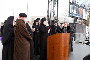 Cardinal O’Malley addresses the rally before the March for Life on the National Mall in Washington D.C. Jan. 25, 2013. 
Pilot photo/ Gregory L. Tracy