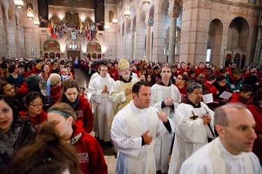 Cardinal Sean P. O’Malley celebrates Mass for Boston pro-life pilgrims the morning of the March for Life at the Shrine of the Sacred Heart in Washington D.C. Jan. 25, 2013. Pilot photo/ Gregory L. Tracy