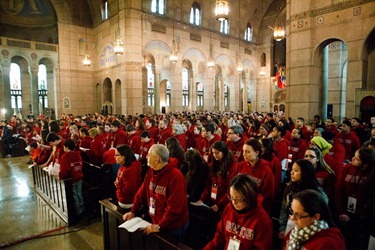 Cardinal Sean P. O’Malley celebrates Mass for Boston pro-life pilgrims the morning of the March for Life at the Shrine of the Sacred Heart in Washington D.C. Jan. 25, 2013. Pilot photo/ Gregory L. Tracy