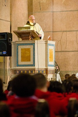 Cardinal Sean P. O’Malley celebrates Mass for Boston pro-life pilgrims the morning of the March for Life at the Shrine of the Sacred Heart in Washington D.C. Jan. 25, 2013. Pilot photo/ Gregory L. Tracy