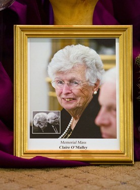 Cardinal Sean P. O’Malley celebrates a “month’s mind” memorial Mass for his stepmother Claire O’Malley in the chapel of the Boston Archdiocese’s Pastoral Center Feb. 20, 2013. Mrs. O’Malley passed away in Florida on Sunday, Jan. 20 at age 90. Pilot photo by Gregory L. Tracy