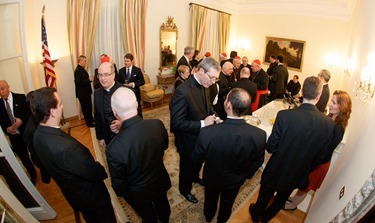 Reception for the American cardinals at the U.S. Embassy to the Holy See, March 1, 2013. Photo by Gregory L. Tracy/ The Pilot