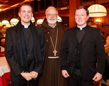 Seminarians Deacon Thomas MacDonald and Kevin Joyce are pictured with Cardinal O'Malley, March 1, 2013. Photo by Gregory L. Tracy/ The Pilot