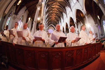 Cardinal Sean P. O’Malley celebrates the Chrism Mass March 26, 2013 at the Cathedral of the Holy Cross. The Mass at which sacred oils are blessed is also an occasion to celebrate priestly fraternity.<br /><br /><br /><br />
Pilot photo/ Gregory L. Tracy<br /><br /><br /><br />
