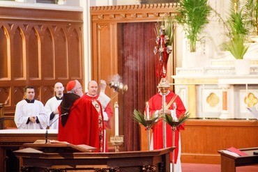 Cardinal Sean P. O'Malley celebrates Palm Sunday Mass March 24, 2013 at the Cathedral of the Holy Cross.<br /><br /><br /><br />
Pilot photo by Christopher S. Pineo