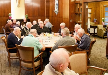 Cardinal O’Malley visits the Regina Cleri residence for retired priests Holy Thursday, March 28, 2013.
Pilot photo by Christopher S. Pineo 
