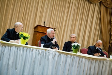 Archdiocese of Boston priest convocation held at the Lantana in Randolph June 6, 2013. The day’s keynote speaker was Archbishop Salvatore Rino Fisichella, president of the Pontifical Council for the Promotion of the New Evangelization.
Pilot photo/ Gregory L. Tracy 
