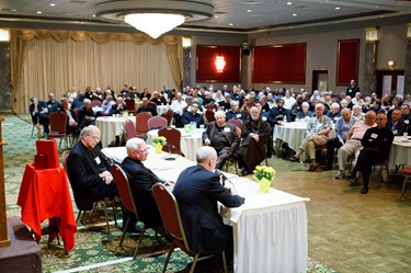 Archdiocese of Boston priest convocation held at the Lantana in Randolph June 6, 2013. The day’s keynote speaker was Archbishop Salvatore Rino Fisichella, president of the Pontifical Council for the Promotion of the New Evangelization.
Pilot photo/ Gregory L. Tracy 
