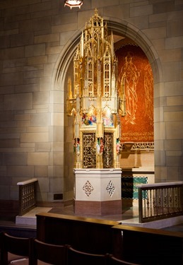 Tabernacle of St. Theresa of Avila Parish, West Roxbury created by Father Rayomnd Helmick, SJ. Pilot photo/ Gregory L. Tracy