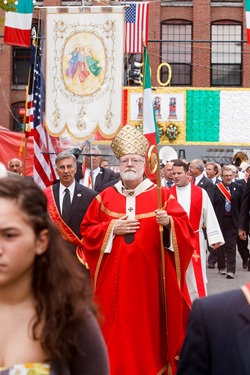 The Feast of the Three Saints celebrated Sept. 1, 2013, Sunday of Labor Day Weekend, at Holy Rosary Church of Corpus Christi Parish in Lawrence. Cardinal Sean P. O’Malley celebrated the Mass to mark the 90th anniversary of the feast.<br />
Photo by Gregory L. Tracy<br />
