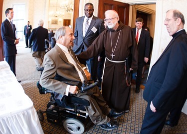 Cardinal Seán P. O'Malley meets with state legislators at the Union Club on Beacon Hill Oct. 17, 2013.
Photo by Gregory L. Tracy, The Pilot
