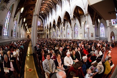 The 2013 Cheverus Awards are presented at an afternoon Vespers Service, Nov. 24, 2013 at the Cathedral of the Holy Cross.  Each year about 100 laypeople, deacons and religious are recognized with the award for their long-term service to the Church.
Pilot photo/ Gregory L. Tracy 