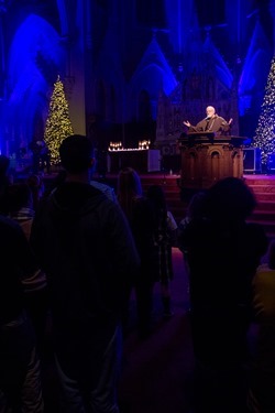 Final stop of the December 2013 God of This City Tour Dec. 7, 2013 at the Cathedral of the Holy Cross.  The evening’s featured speaker was Mother Olga Yaqob.
Pilot photo/ Christopher S. Pineo 
