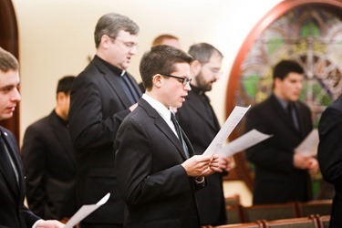 Cardinal Seán P. O'Malley celebrates an Advent Mass for all the seminarians of the Archdiocese of Boston at the Pastoral Center in Braintree Dec. 20, 2013. Pilot photo by Gregory L. Tracy