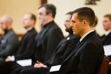 Cardinal Seán P. O'Malley celebrates an Advent Mass for all the seminarians of the Archdiocese of Boston at the Pastoral Center in Braintree Dec. 20, 2013. Pilot photo by Gregory L. Tracy