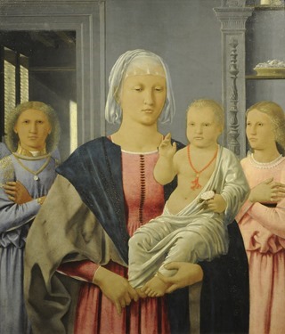 1.	Senigallia Madonna		Piero della Francesca (Italian, born about 1415–1492)		1470s		Oil and tempera on panel. 		*Galleria Nazionale delle Marche / Soprintendenza per i Beni Storici, Artistici ed Etnoantropologici delle Marche  		*Courtesy of Ministero per i Beni e le Attività Culturali.		*Courtesy, Museum of Fine Arts, Boston