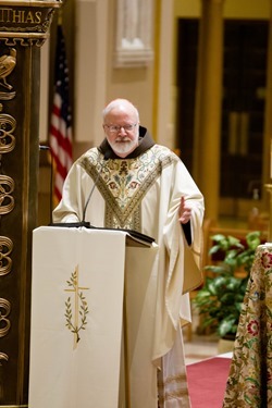 Cardinal O’Malley celebrates a Mass for national pro-life leaders Jan. 21, 2014 at the Franciscan Monastery of the Holy Land in America in Washington, D.C. Pilot photo by Gregory L. Tracy 