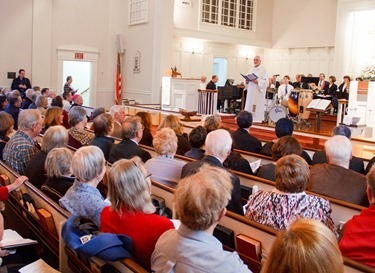 Cardinal Seán P. O'Malley preaches at an ecumenical service Jan. 12, 2014 at Sudbury United Methodist Church. The event was held to mark the 50th anniversary of a groundbreaking ecumenical visit to the church by Cardinal Richard Cushing in 1964.
Pilot photo by Christopher S. Pineo
