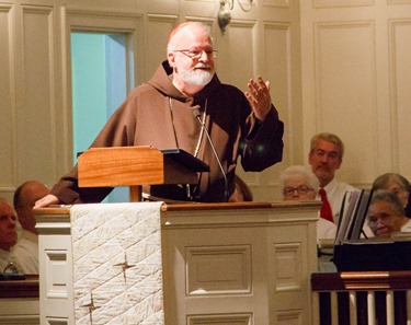 Cardinal Seán P. O'Malley preaches at an ecumenical service Jan. 12, 2014 at Sudbury United Methodist Church. The event was held to mark the 50th anniversary of a groundbreaking ecumenical visit to the church by Cardinal Richard Cushing in 1964.
Pilot photo by Christopher S. Pineo
