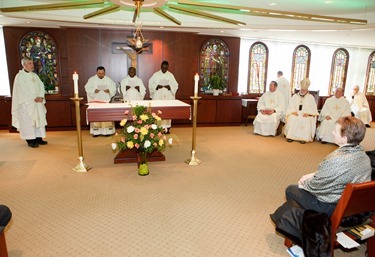 Incardination of Fathers Succès Jean-Pierre, Gabino Macias and Linus Mendis during Mass celebrated Feb. 28, 2014 at the Archdiocese of Boston's Pastoral Center in Braintree. Pilot photo/ Gregory L. Tracy