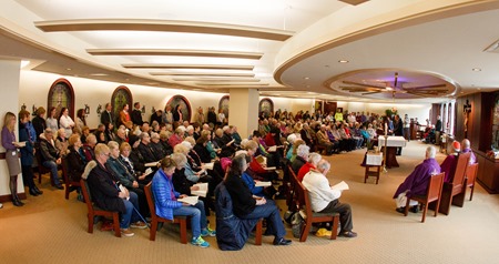 Cardinal Seán P. O'Malley celebrates Ash Wednesday Mass March 5, 2014 at the Pastoral Center in Braintree. Pilot photo/ Gregory L. Tracy 