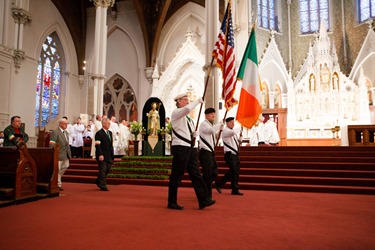 Cardinal Seán P. O'Malley celebrates Mass for the Feast of St. Patrick at the Cathedral of the Holy Cross March 17, 2014. 
Pilot photo/ Gregory L. Tracy