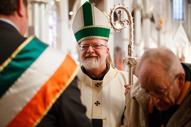 Cardinal Seán P. O'Malley celebrates Mass for the Feast of St. Patrick at the Cathedral of the Holy Cross March 17, 2014. 
Pilot photo/ Gregory L. Tracy