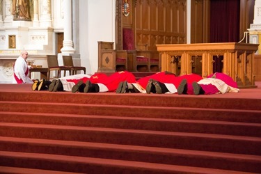 Good Friday Veneration of the Cross celebrated at the Cathedral of the Holy Cross April 18, 2014. Pilot photo/ Christopher S. Pineo 