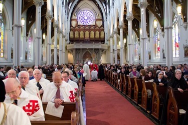 Good Friday Veneration of the Cross celebrated at the Cathedral of the Holy Cross April 18, 2014. Pilot photo/ Christopher S. Pineo 