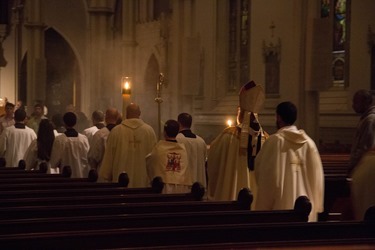 Easter Vigil, celebrated at the Cathedral of the Holy Cross April 19, 2014. Pilot photo/ Christopher S. Pineo 