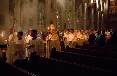 Easter Vigil, celebrated at the Cathedral of the Holy Cross April 19, 2014. Pilot photo/ Christopher S. Pineo 