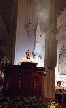 Easter Vigil, celebrated at the Cathedral of the Holy Cross April 19, 2014. Pilot photo/ Christopher S. Pineo 