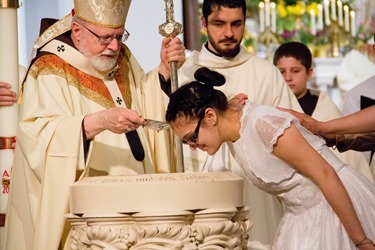 Easter Vigil, celebrated at the Cathedral of the Holy Cross April 19, 2014. Pilot photo/ Christopher S. Pineo 