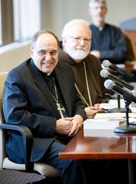 Meeting of provincial bishops and superiors at the Archdiocesan Pastoral Center in Braintree, April 9, 2014.  Pilot photo/ Gregory L. Tracy 