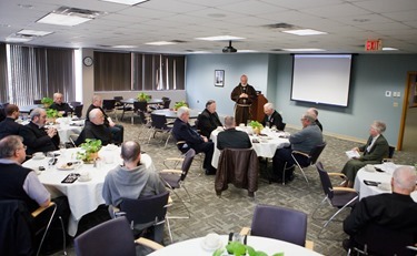 Meeting of major superiors of men’s religious orders in the Archdiocese of Boston, May 8, 2014.
Pilot photo/ Gregory L. Tracy  
