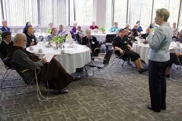 Meeting of major superiors of women’s religious orders in the Archdiocese of Boston, May 14, 2014.
Pilot photo/ Christopher S. Pineo 
