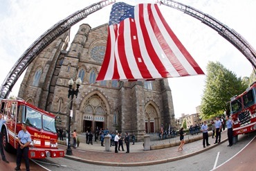 Cardinal Seán P. O'Malley celebrates the Mass for Public Safety Personnel, sometimes called the Blue Mass, at the Cathedral of the Holy Cross Sept. 21, 2014.
Pilot photo/ Gregory L. Tracy 
