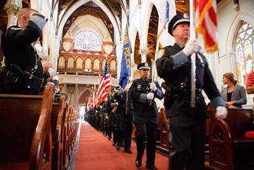 Cardinal Seán P. O'Malley celebrates the Mass for Public Safety Personnel, sometimes called the Blue Mass, at the Cathedral of the Holy Cross Sept. 21, 2014.
Pilot photo/ Gregory L. Tracy 
