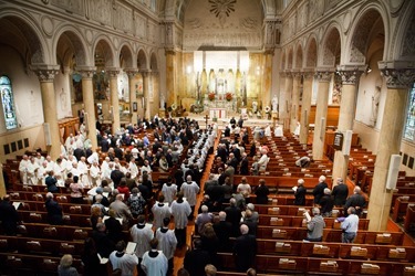 Funeral Mass of Boston Auxiliary Bishop Emeritus John P. Boles, Oct. 16, 2014 at St. Paul’s Church in Cambridge, Mass. (Pilot photo by Gregory L. Tracy)