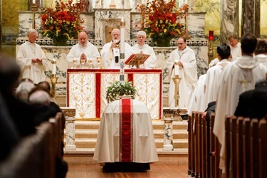 Funeral Mass of Boston Auxiliary Bishop Emeritus John P. Boles, Oct. 16, 2014 at St. Paul’s Church in Cambridge, Mass. (Pilot photo by Gregory L. Tracy)