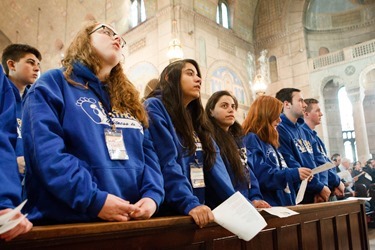 Cardinal Sean O’Malley celebrates Mass with the Boston groups in Washington, D.C. for the March for Life at the Shrine of the Sacred Heart Jan. 22, 2015.
Pilot photo/ Gregory L. Tracy
