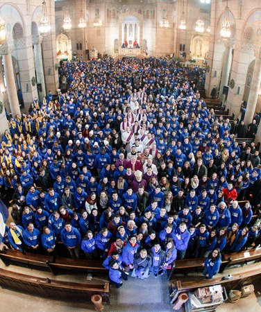 Cardinal Sean O’Malley celebrates Mass with the Boston groups in Washington, D.C. for the March for Life at the Shrine of the Sacred Heart Jan. 22, 2015.
Pilot photo/ Gregory L. Tracy
