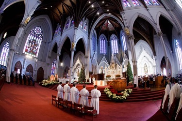 Cardinal Sean P. O’Malley ordains Anthony Cusack, Andrea Filippucci, Christopher Lowe, Peter Stamm, and Sinisa Ubiparipovic transitional deacons at the Cathedral of the Holy Cross Jan. 10, 2015.
Pilot photo/ Gregory L. Tracy 